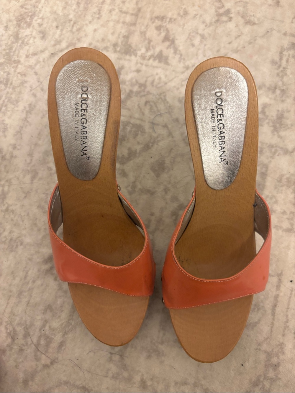 Dolce & Gabbana Coral Leather Slide Mules